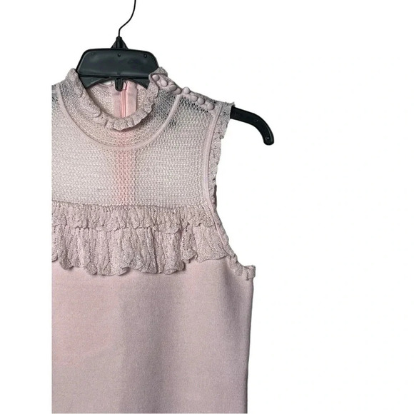 COPY - 1725. WHITE HOUSE BLACK MARKET SLEEVELESS KNITTED TOP PALE PINK IN COLOR… - Picture 3 of 10